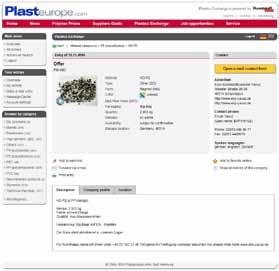 online easily and free of charge The Plasteurope Plastics Exchange is the ideal online platform for buying and selling plastics: virgin material, recyclate, production scrap, special offers and