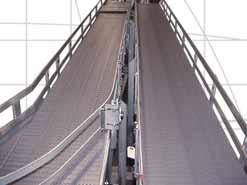 Sanitary style raised wear strip closed top and general line open top conveyors are available in stainless and painted carbon steel construction.