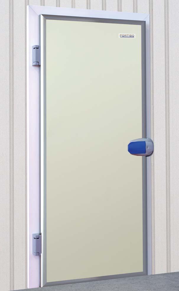 Commercial hinged door For personnel, pallet and handtruck traffic.