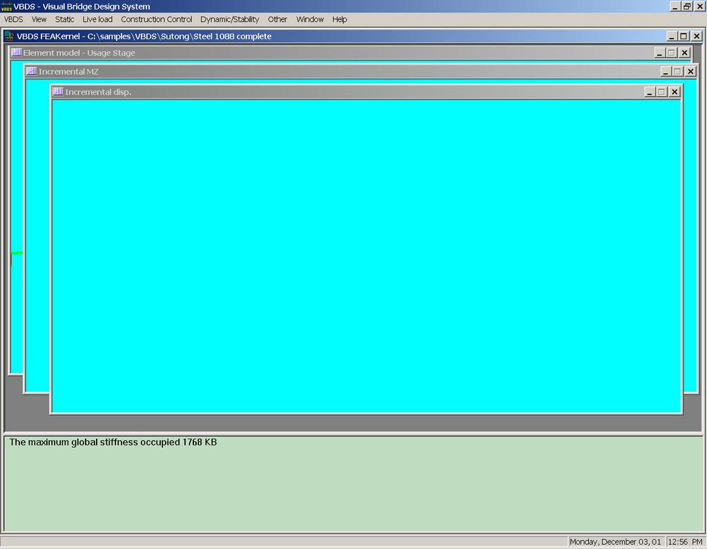 4 THE MAIN SCREEN OF THE BRIDGE FEA KERNEL When a project is