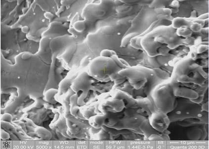 4 and 5 are presented SEM images of the coatings surface which shows pores, micro cracks and its roughness.