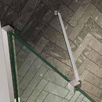 Alternative corner and ceiling-to-glass stabilising bars are available if preferred.