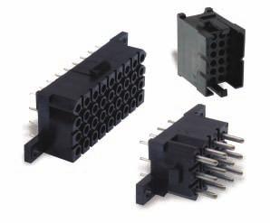 These are low installed cost connectors rated for up to 13 A and 250 V ac. They are typically used for circuit board and internal wiring applications.