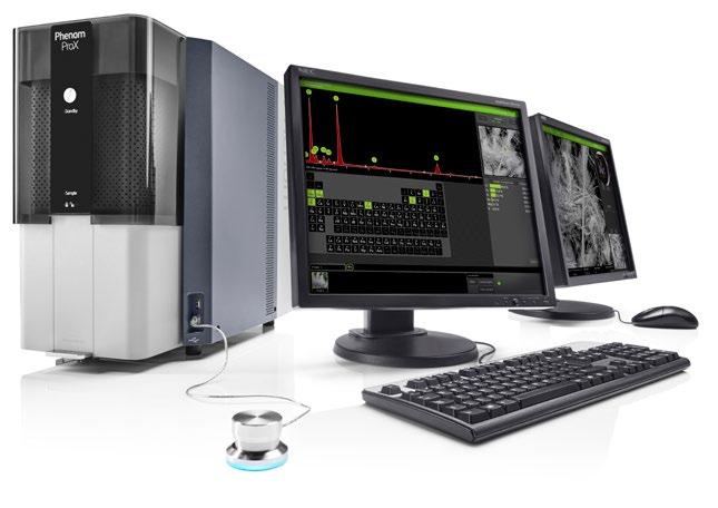 Pro X Scanning Electron Microscope Powerful Magnification in a Desk Top Foot Print The Phenom ProX desktop scanning electron microscope (SEM) is the ultimate all-in-one imaging and X-ray analysis