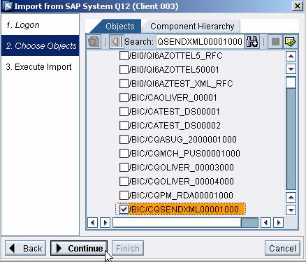 16. Logon to the SAP System Select RFC generate in Step 6 In this case: