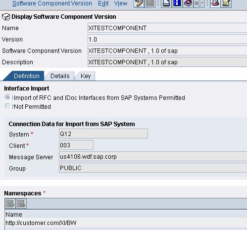 4.3 Configure SAP NetWeaver usage type XI 14. Open the Repository Framework (Design) of the XI Integration Builder.