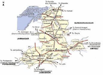 Road and Rail Connectivity Road Map 6 : Rajkot Road & Rail Network Rajkot is well connected to other cities through National Highways (NH) & State Highways (SH) The district is connected to Ahmedabad
