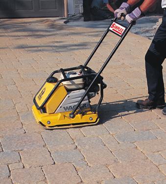 Pavers 2 thick or more: Pass a plate vibrator over the entire surface to fully firm up the joints.