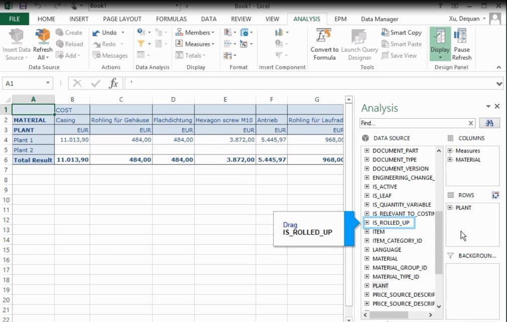 Excel Analysis 2015 SAP SE or