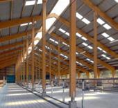 cross-pieces made of IPE rolled sections and then fitted with trusses made of