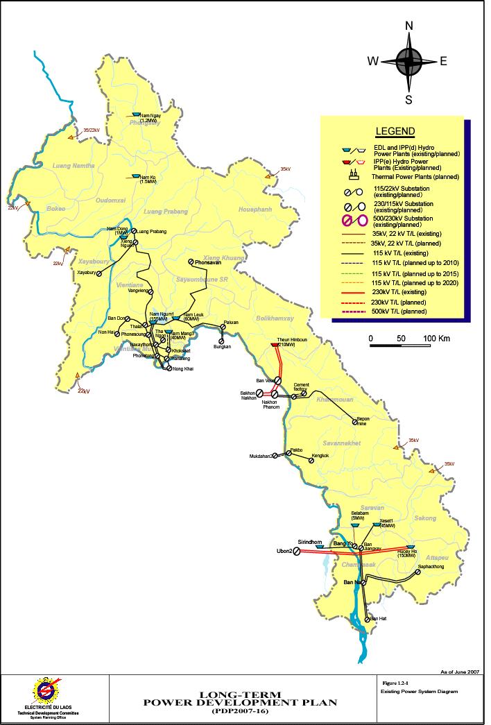 Annex: National power markets Figure 11 Lao PDR Transmission Grid EXISTING POWER PLANTS AND TRANSMISSIONS Source: Somvichith (2008) Future developments Alongside the electrification program, there
