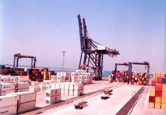 Container Terminals in Alexandria and El-Dekhiela Ports International cont. terminal in Alexandria port Area 117000 m 2 Capacity 220000 TEU/year Length of the berths Depth of the berth Three berths.