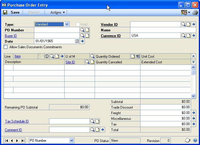 PART 2 PURCHASE ORDERS You also can select options from the Actions button to open additional windows where you can receive items, receive and invoice items, or invoice the items from the purchase