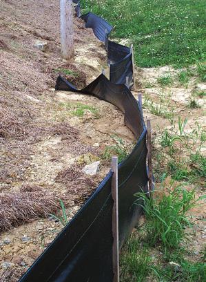 Install J-hooks In Silt Fences Active Construction Operations If muddy runoff fl ows along the uphill side of a silt fence, install J-hooks every 40 80 feet.