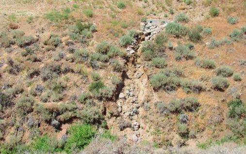 Active Construction Operations Temporary or permanent rock-lined downdrains can be used to safely convey concentrated runoff across slopes.