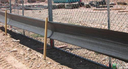 Install J-hooks in silt fencing and fi ber rolls where water fl ows along silt fence or fi ber rolls if necessary.