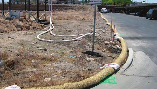 Locate silt fencing at the base or toe of slopes and/or at the perimeter of construction sites to prevent run off.