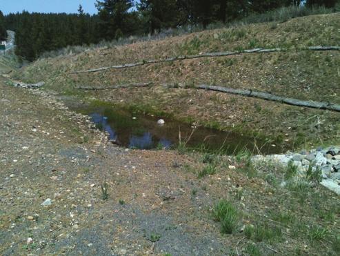 Active Construction Operations c. Sediment Traps and Sediment Basins Sediment traps and basins allow settling of sediment laden water in natural drainage areas.