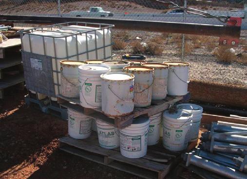 When available, store construction materials such as paints, solvents, fuels, oil and lubricants in sealed containers in a jobsite storage trailer.