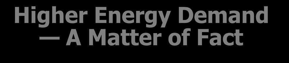 Higher Energy Demand A Matter of Fact