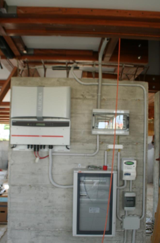 The connections to the inverter, that are purposely located in a technical room in the basement, does not need particular specialized attention.
