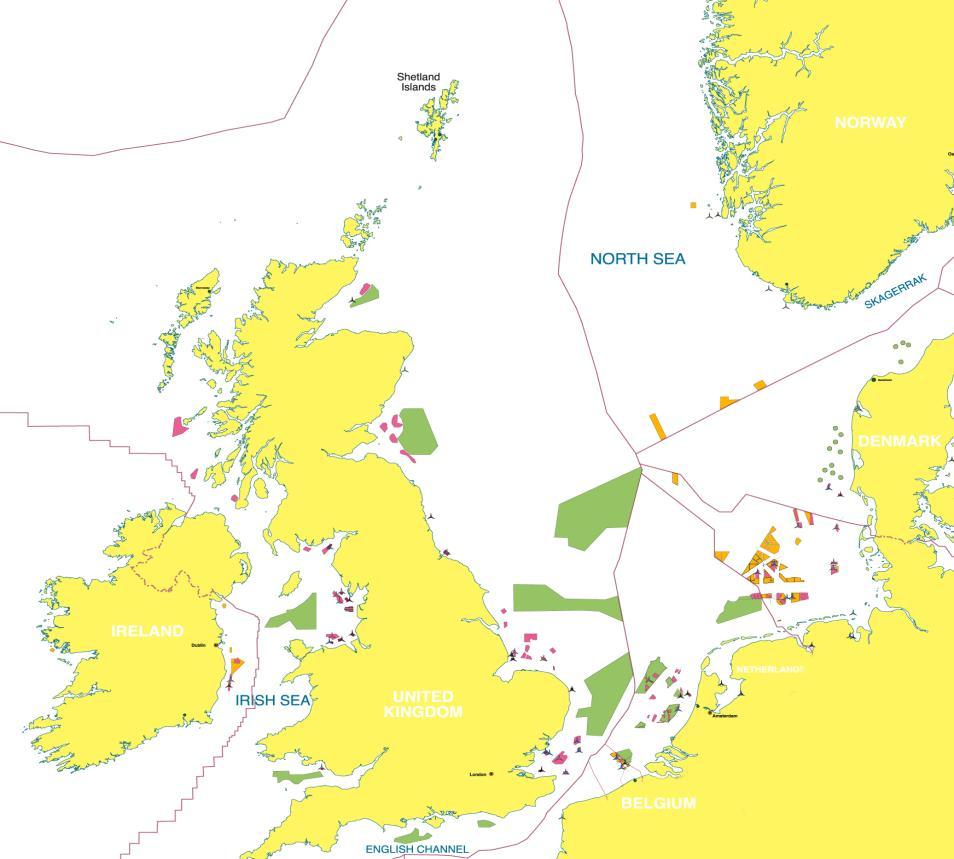 Regional Global cumulative breakdownwind power capacity 1990-2007 Atlantic, Irish Sea, (MW) North Sea and Skagerrak Online: