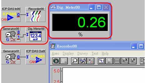 Click "ICP DAS-CAN" and select "Experiment Setup" in the menu of DASYLab worksheet, then the setting window will pop up as follows: In CAN Receive frame, user can select sample rate and block size in