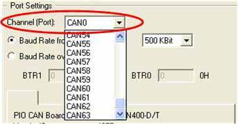 If the CAN port selected by users is not exist, no CAN port information will be shown as