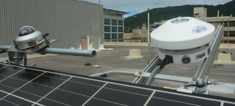 All solar sensors are located in the plane-of-array (POA) to record the solar input received by the PV modules.