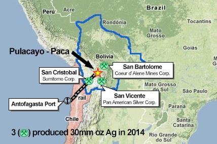 Potosi : World s Premier Silver Address Potosi Department, Bolivia, 30 million oz Ag produced in 2014 Cerro Rico (200km NE Pulacayo) Founded 1545, 1.