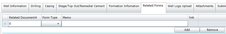 Form 5 Related Forms Tab Related Forms are entered in an eforms data grid lines are added (and removed) as needed No related forms are required on the Form 5 If a related form is entered, the