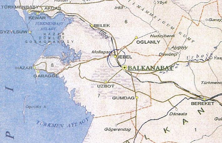 Project location Balkanabat - 26 km from the project site - is the capital city of Balkan Province, at the southern foot of the Great Balkan Ridge.