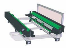 Optimal process flow is ensured by fast and secure access when placing and removing pallets, trays or containers, even where multiple-depth shelves are concerned.