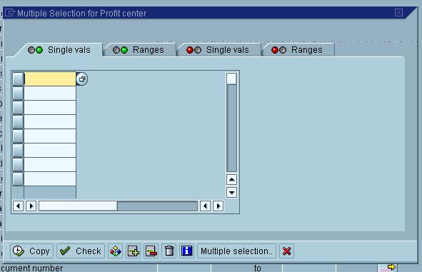 The icons down the right side of the screen with the right-pointing arrows and rectangular box are the multiple selection icons.