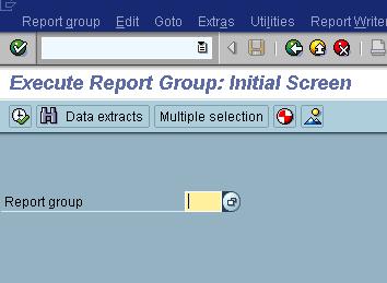 Customized Profit Center Accounting Reports Transaction Code: GR55 Step 2 Execute Step 1 At transaction GR55 you will see the data input field Report group.