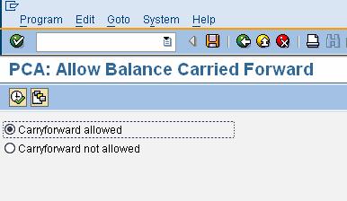 2.5 Allow Balances to be Carried Forward Menu Path IMG Controlling Profit Center Accounting