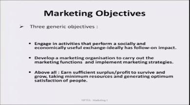 (Refer Slide Time: 01:42) Prof. Jayanta Chatterjee: Secondly marketing s objective is that to develop, a marketing organization to carry out the marketing functions and implement marketing strategies.