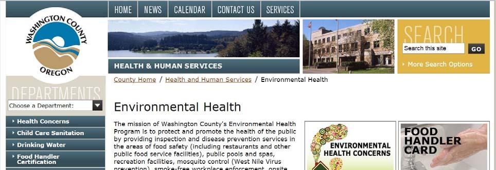 Environmental Health Program Website We have updated
