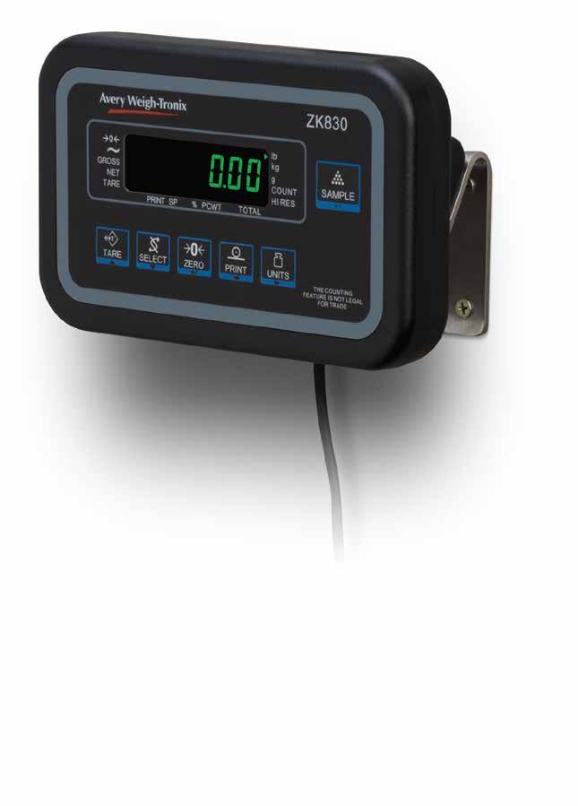ZK830 Simple but effective Created with the user in mind, the ZK830 s easy-to-use six key indicator has been designed to