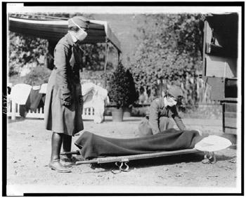 Figure 3.1: The rapid spread and severity of the 1918 influenza pandemic placed an enormous burden on healthcare workers and facilities.