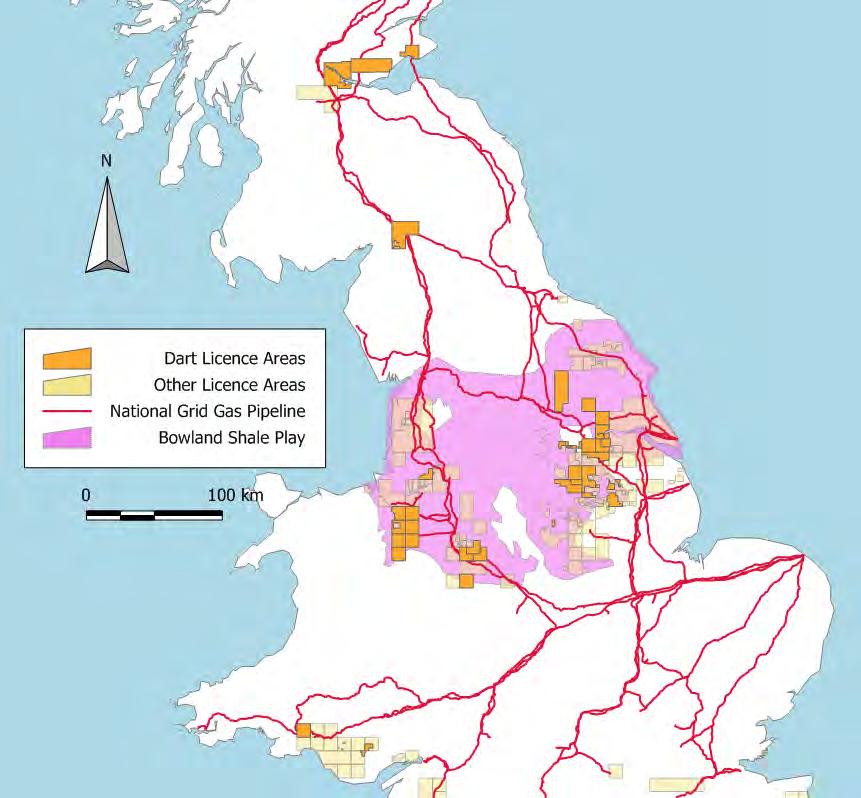 DART S KEY UK SHALE PLAY THE BOWLAND SHALE, WEST AND EAST The most exciting shale play outside of North America Flow rate established sizeable and potentially