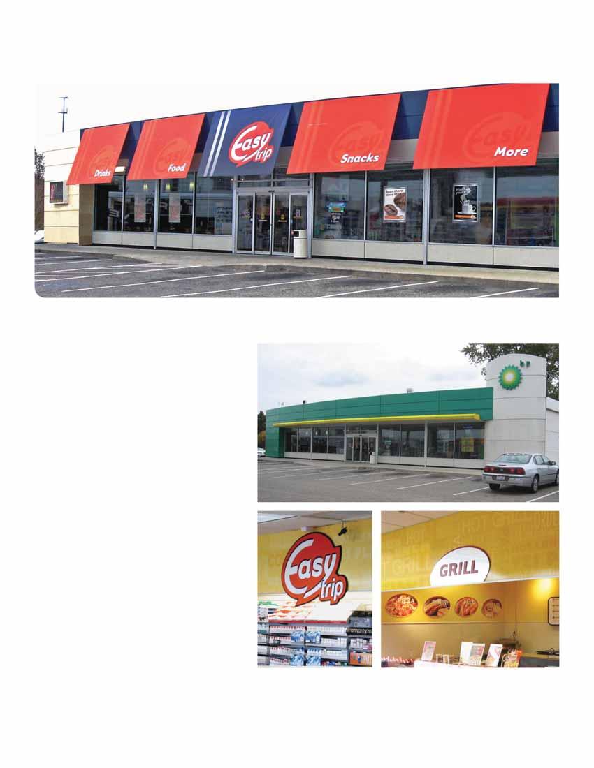 C-Store Portfolio Easy Trip C-Stores VGS has designed, value-engineered and constructed comprehensive signage programs for a variety of convenience store chains, including Easy Trip.