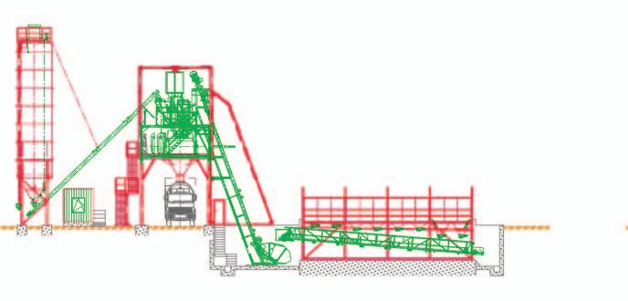 6 7 VERSION 2: SEMI-SUNK IN-LINE SILO Sinking of the in-line silo into a pit is economically worthwhile. The required ramp becomes extremely short or is not necessary at all.