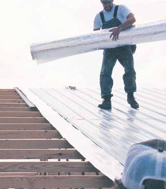 POST FRAME CONSTRUCTION THERMAL VALUES ROOF Thermal resistance values for roof applications in typical post frame construction have been calculated on an assembly consisting of a corrugated metal