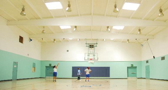 This City of San Diego Community Center is lit entirely
