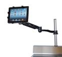 RC59-21 Electronic Tablet Support Designed to hold a laptop computer, papers, binders or any other object; Usable tray surface : 14" W x 12" D; Includes one double articulating arm and the tray; The