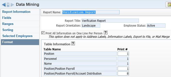 10 FORMAT Includes an Option to Print All Information on One Line per Person Selection of This Option Removes Stacking on Skyward Reports Format option is VERY helpful with many types of reports,