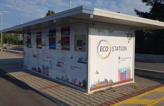 Eco-stations The eco-station is a small kiosk with eight windows (four on each side) where recyclables and residual waste can be left 24/7 so that those needing to take out their waste at a different