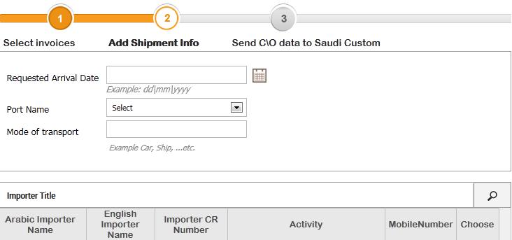 28 Send C\O data to Saudi custom 1- Exporter
