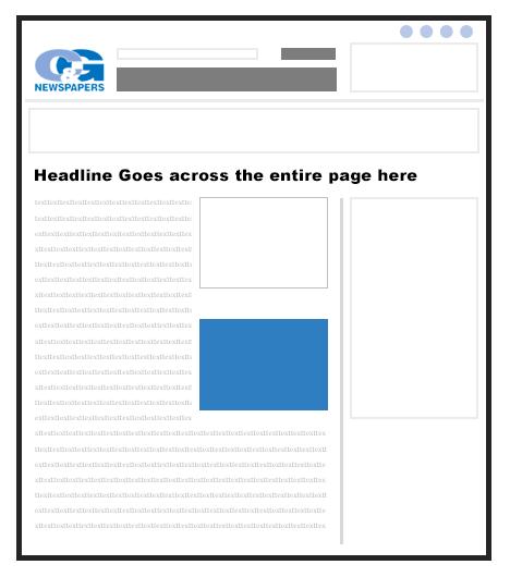 C&G DIGITAL ADVERTISING: STORY PAGES Inline Poster: Ad size: 300px x 250px Ad Category: Appears on newspaper home page, & story pages by